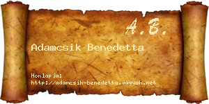 Adamcsik Benedetta névjegykártya